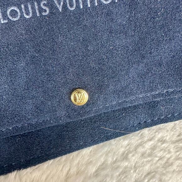 Louis Vuitton Navy Blue Suede Leather Jewelry Storage Pouches ONE POUCH NEW - Picture 4 of 7
